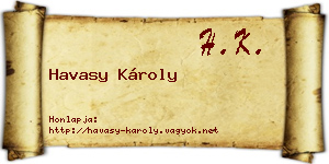 Havasy Károly névjegykártya