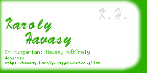 karoly havasy business card